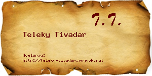 Teleky Tivadar névjegykártya