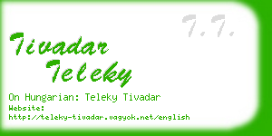tivadar teleky business card